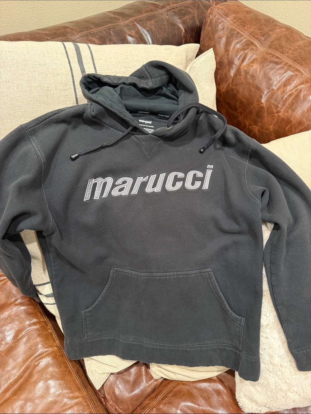 Marucci Men's Black Logo Hoodie (fits like a YL/YXL